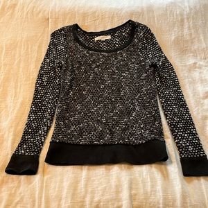 The Loft black and white knitted sweater.